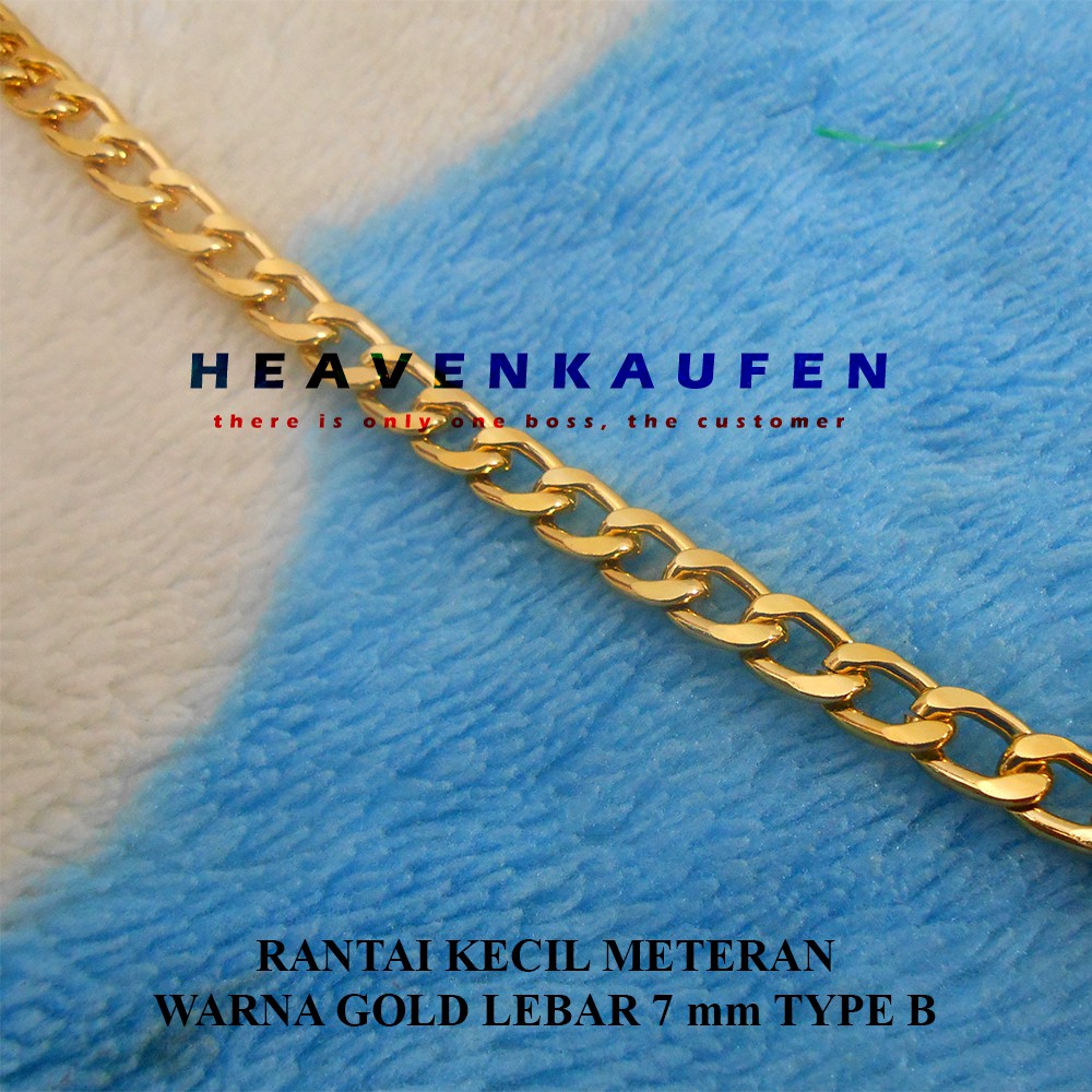 Rantai Kecil Lebar 7 mm Gold Emas Type B Meteran