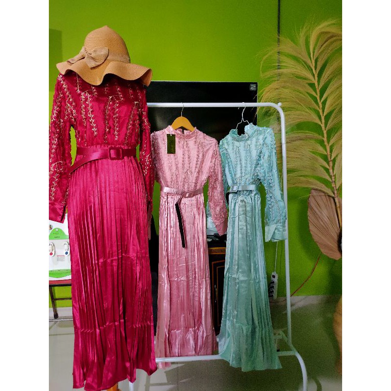 dress brokat import/plisket