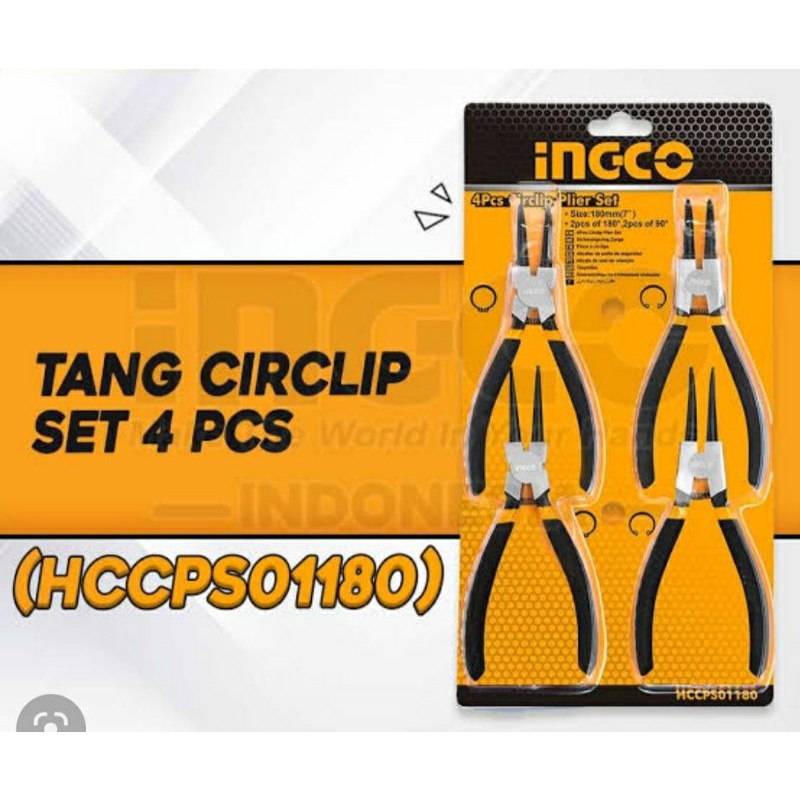Ingco Tang Circlip Set 4 Pcs 7" HCCPS01180