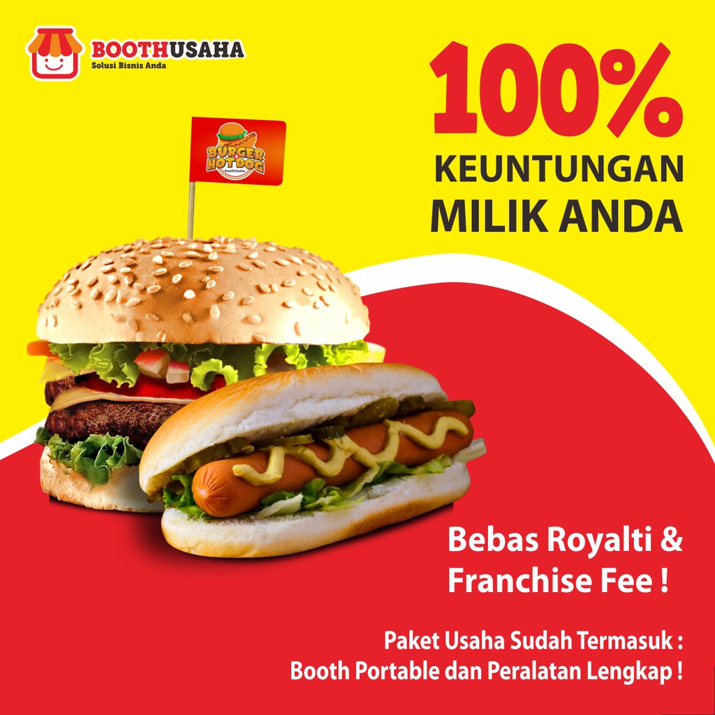 Paket Usaha Burger Hotdog Booth Peralatan Bahan Roti Daging Lengkap Shopee Indonesia
