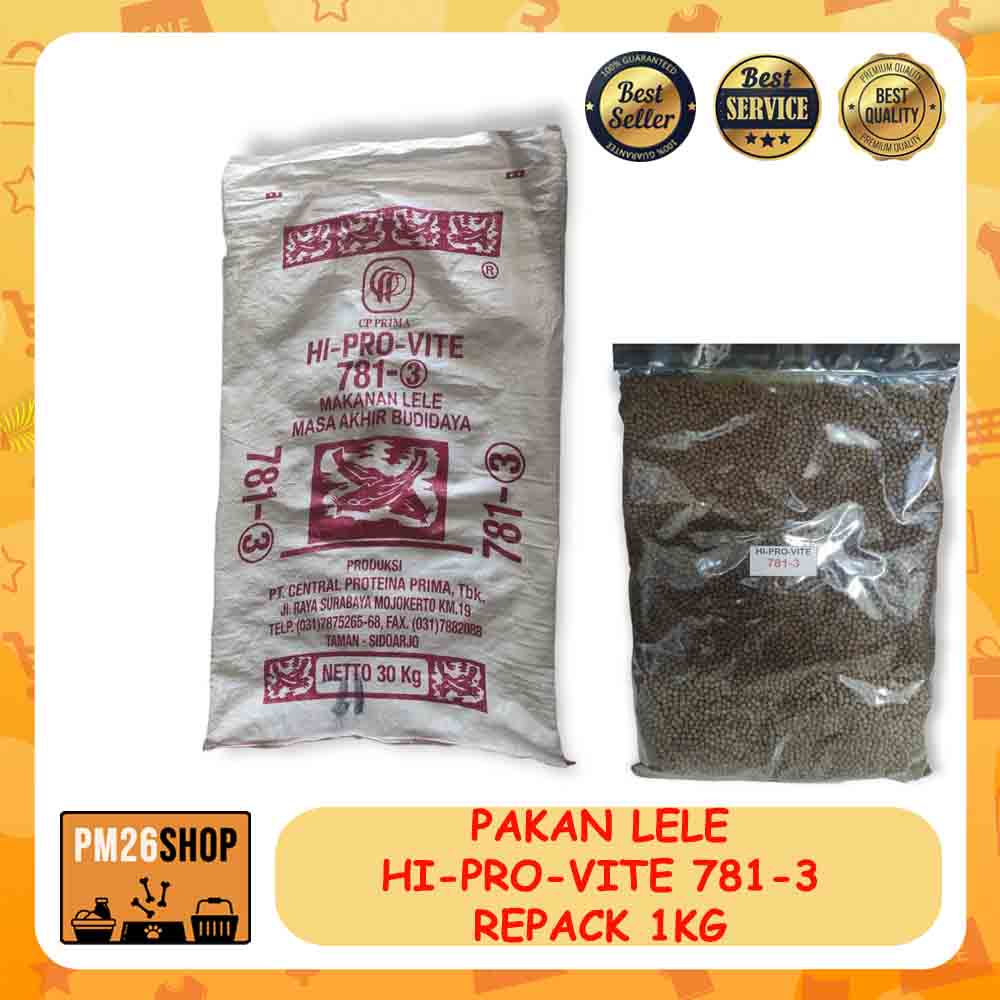 PAKAN IKAN LELE GURAMI NILA HI PRO VITE 781-3 REPACK 1KG