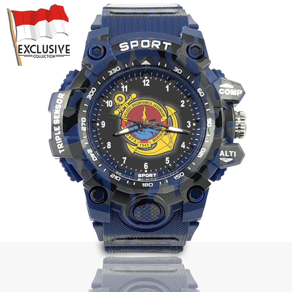 (Exclusive) Jam Tangan MARINIR - TNI Loreng Army | Motif 2