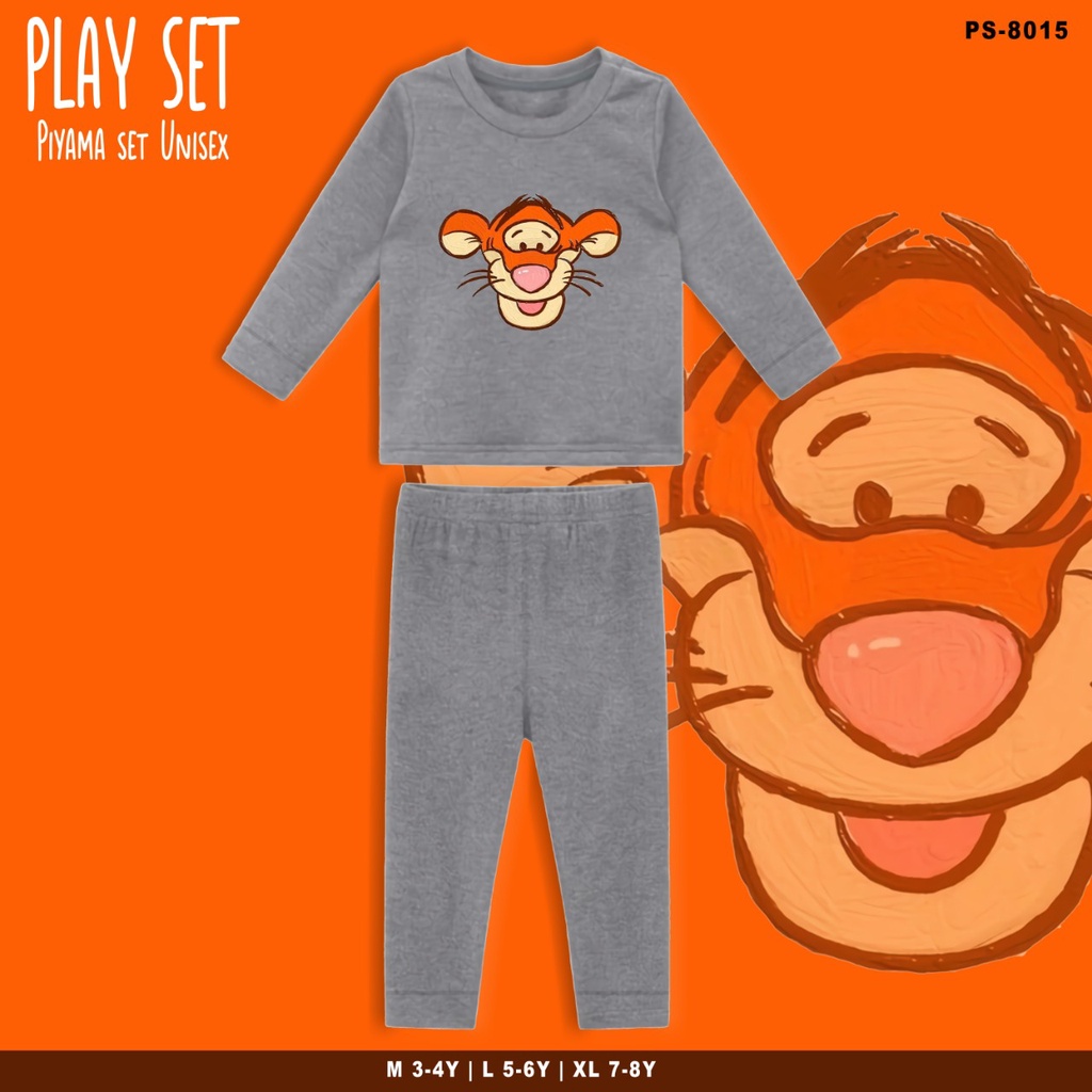 PLAYSET PAJAMAS ANAK BERGAMBAR TIGER / BAJU TIDUR ANAK SET / TERMURAH