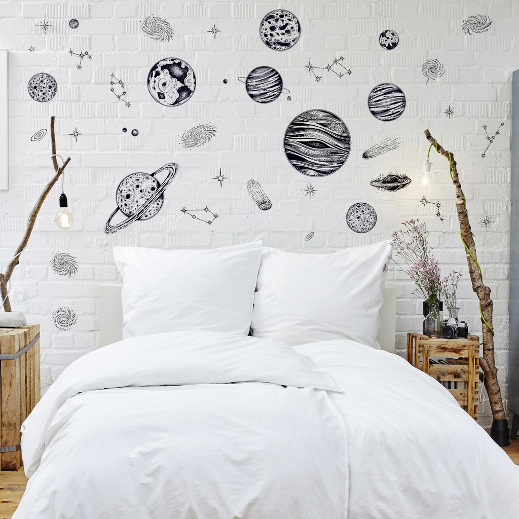 Reliza Wall Sticker Planet Luar Angkasa Tata Surya Study Anak Stiker Dinding JM7363