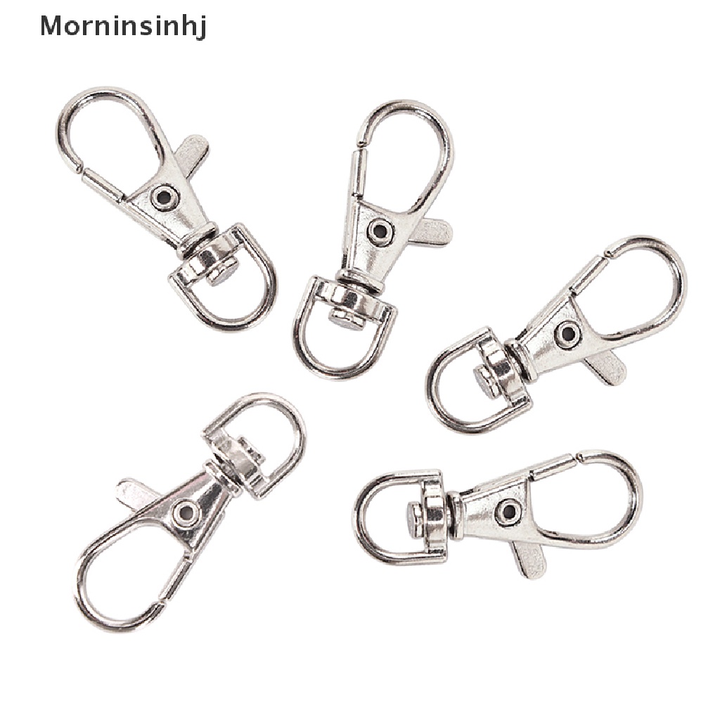 Mornin 10PC Silver Putar Trigger Klip Snap Lanyard Hook Tas Kunci Ring Hooks Hadiah id