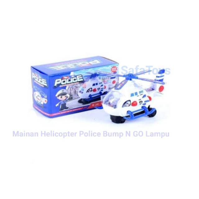 Mainan Helicopter Police Bump&amp;Go Baterai I mainan anak edukatif  helikopter