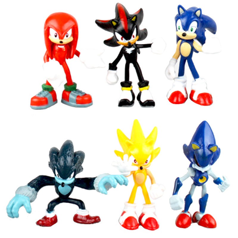 6pcs Mainan Action Figure Sonic the Hedgehog Bahan PVC Untuk Hadiah Natal Anak