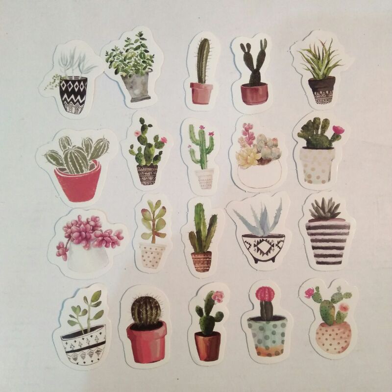 

10 PCS STIKER STICKER DIARY SCRAPBOOK SUKULEN KAKTUS
