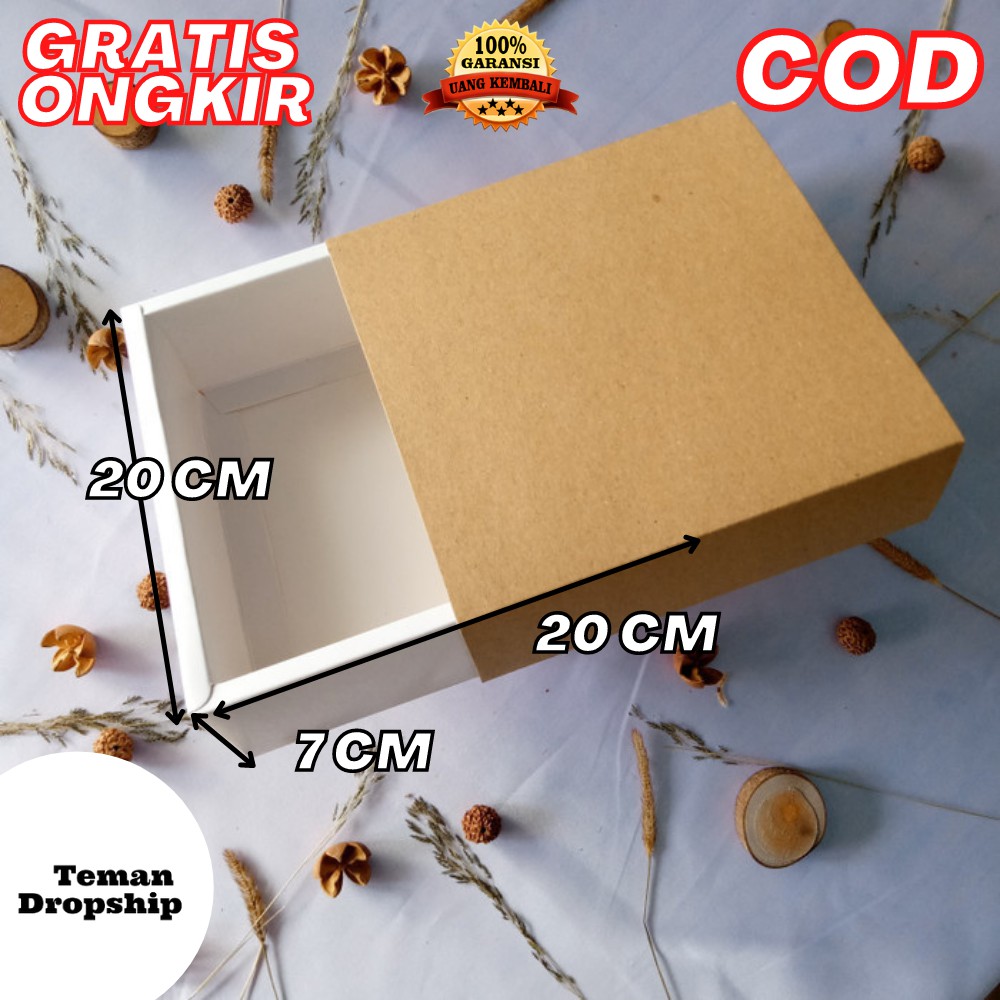 

KARDUS HAMPERS KOTAK KADO GIFT BOX KADO KOTAK HAMPERS SLIDING BOX SIZE 20X20X7CM MI