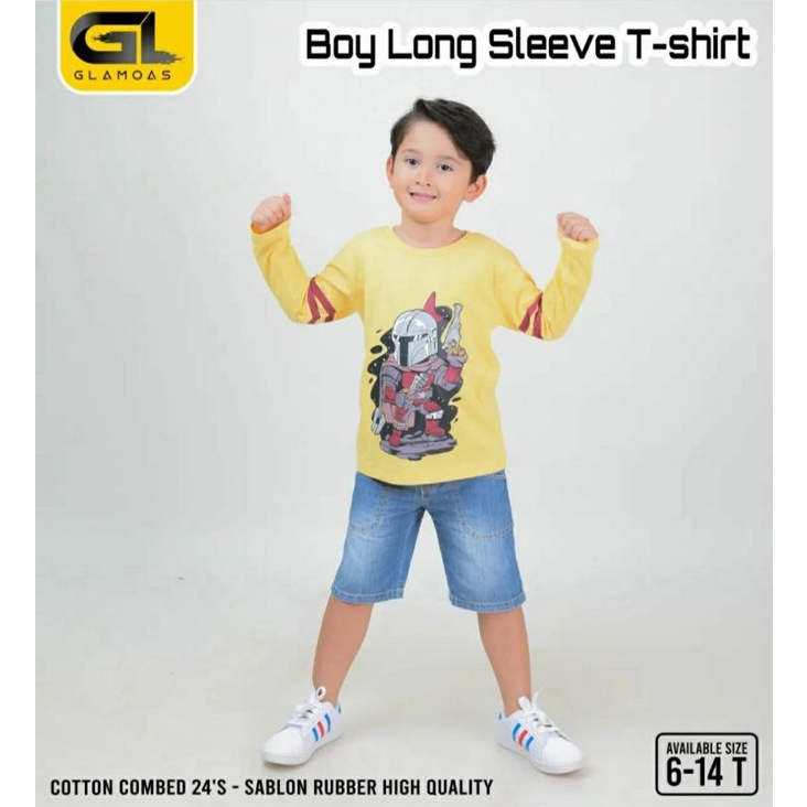 Baju Kaos anak laki laki lengan panjang 6-14th  kaos spiderman