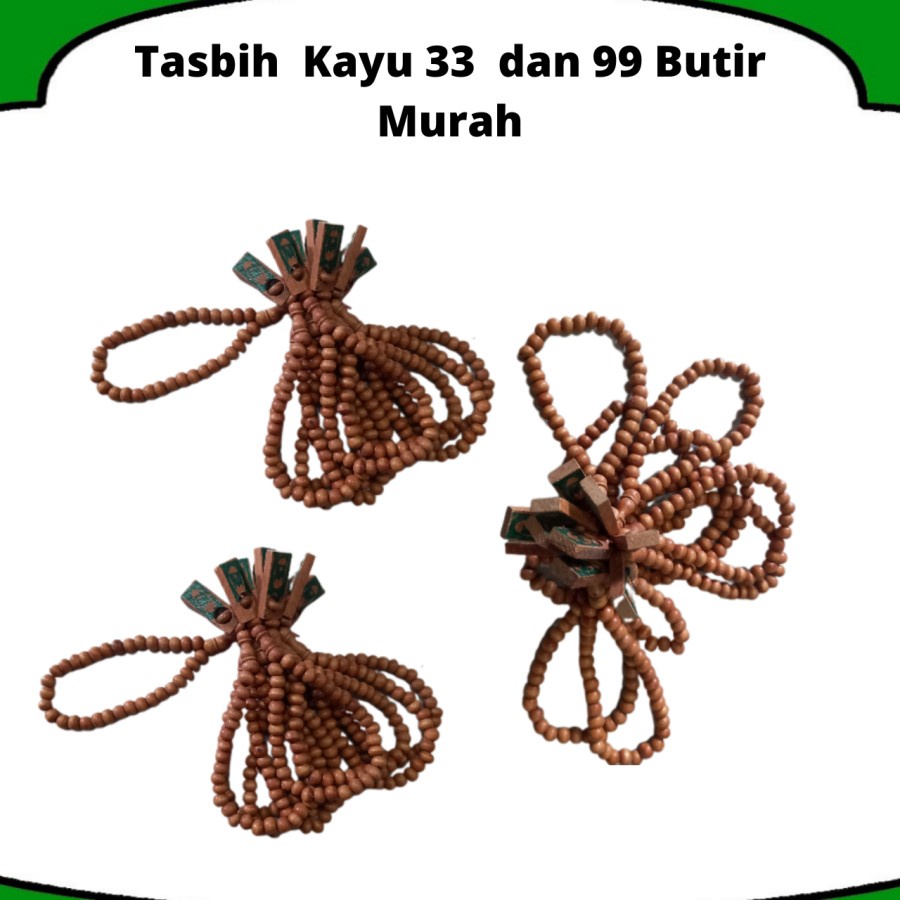 TASBIH KAYU 33 DAN 99 BUTIR SOUVENIR HAJI DAN PERNIKAHAN