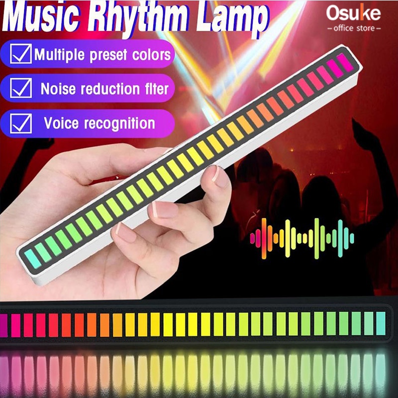 RGB LED32 Lamp Beads Voice-activated Lights Colorful Audio Spectrum Dynamic Mode Indicator Bar