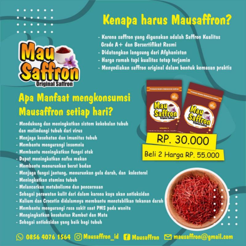 

Saffron Original KEMASAN PRAKTIS by mausaffron