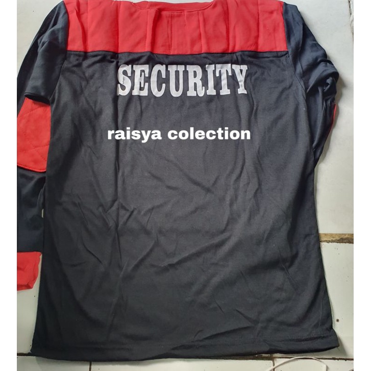 kaos satpam sablon lengan panjang / kaos security sablon lengan panjang