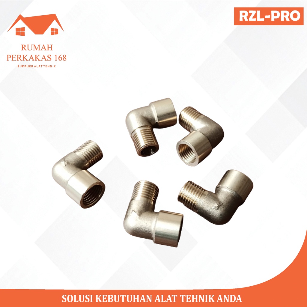 KNEE L KUNINGAN 1/4" DRAT LUAR DALAM