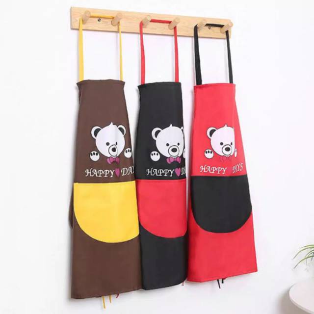 Celemek dapur waterproof happy bear