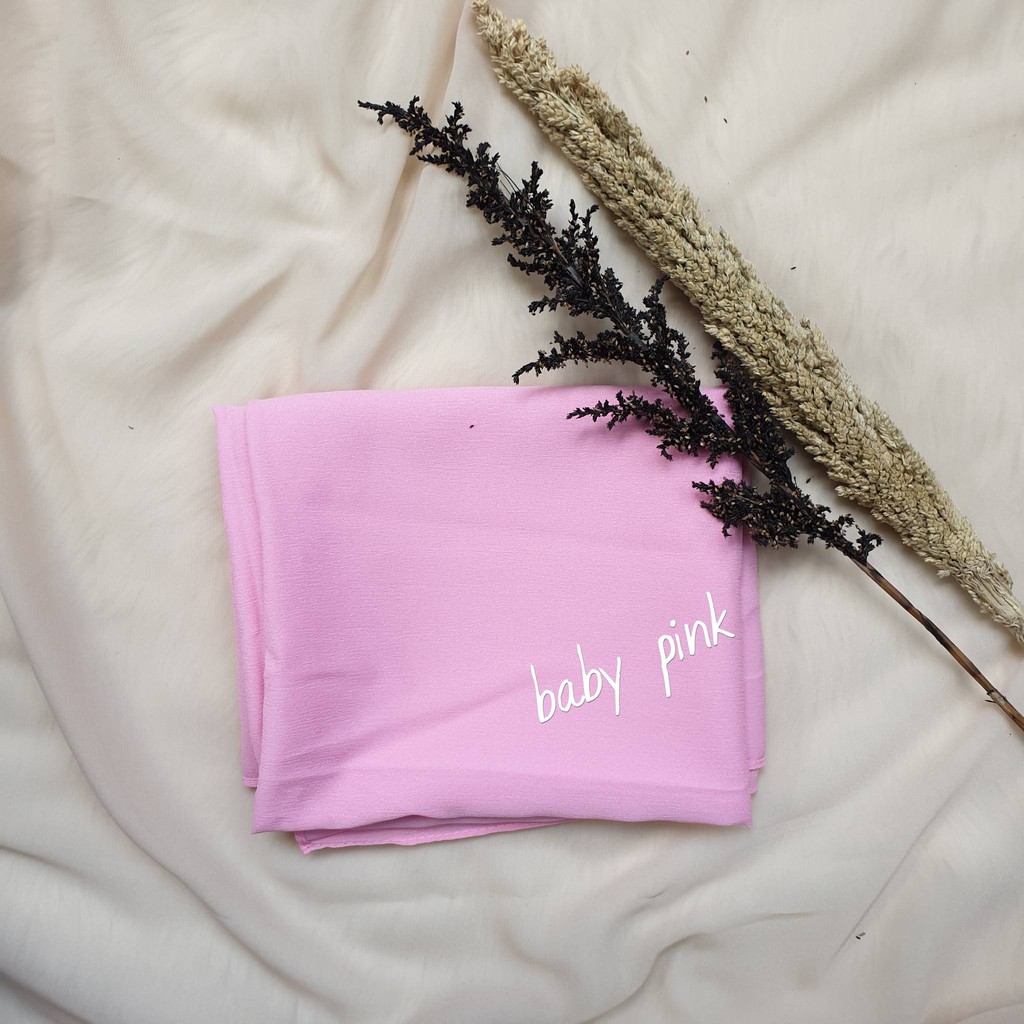 PROMO CUCI GUDANG Pashmina Diamond Stretch Italiano Ukuran 75x175 cm-Baby pink