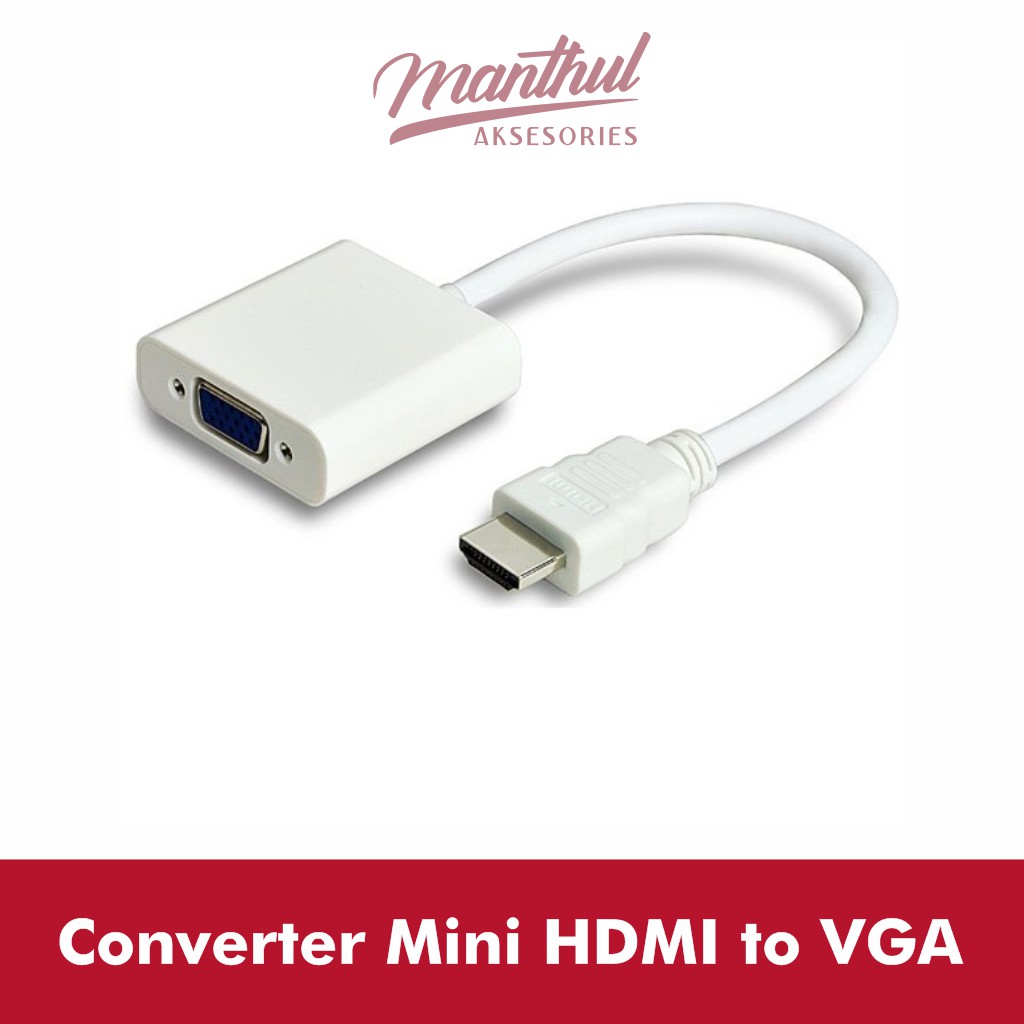 Mini HDMI Male to VGA Female Adapter with Audio Jack 3.5mm Cable 4K UHD Video Converter Konverter