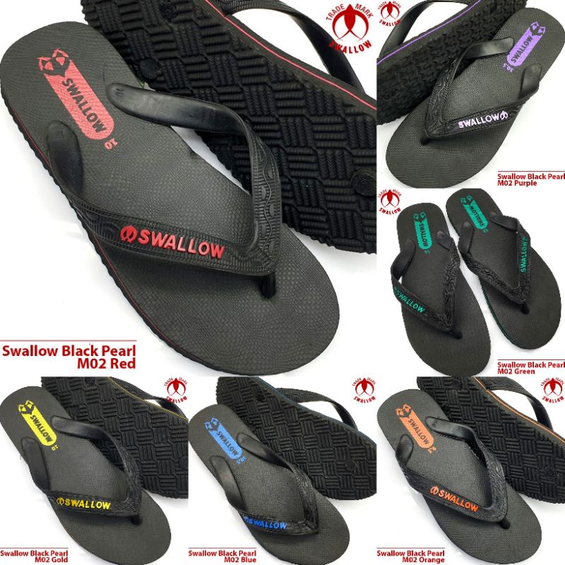 Sandal Jepit Swallow Black Pearl M02 Original