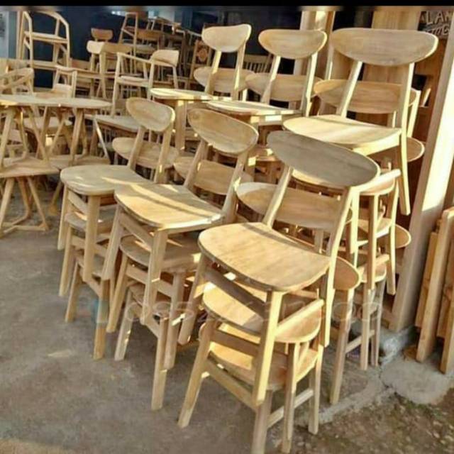 Kursi Makan Kursi Cafe Resto Kayu Jati MENTAH Jujur Barokah Furniture Jepara