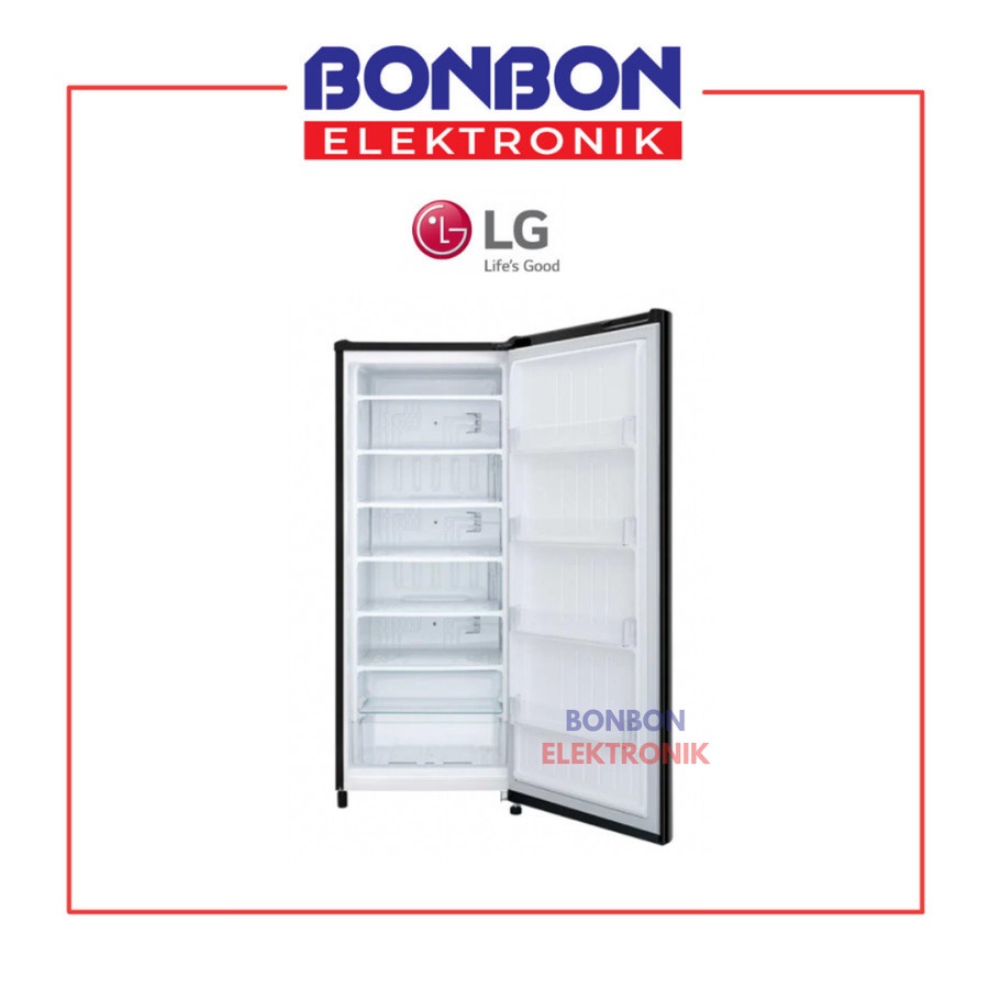 LG Upright Freezer Inverter GN-INV304BK / GNINV304BK 165L 6 Rak Lemari Es Pembeku