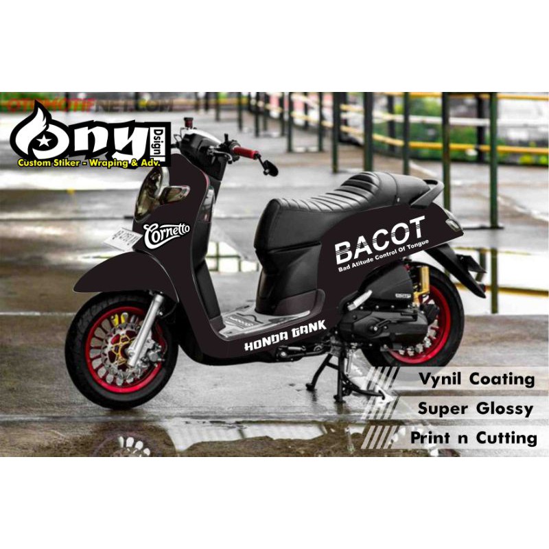 Stiker Scoopy prestige, stiker bacot, striping variasi scoopy, stiker scoopy minimalis