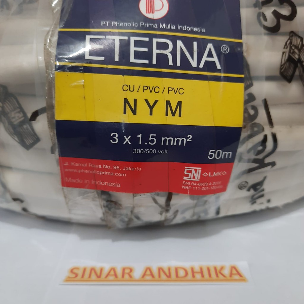 KABEL ETERNA NYM 3 X 1.5 MM PERMETER KAWAT TEMBAGA ISI 3