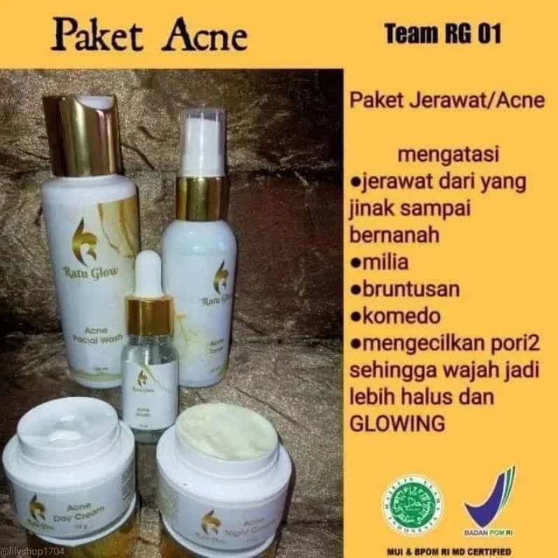 RATU GLOW REGULER PENCERAH WAJAH/ACNE/WHITENING/GLOWING/JERAWAT/KUSAM/FLEK/BPOM