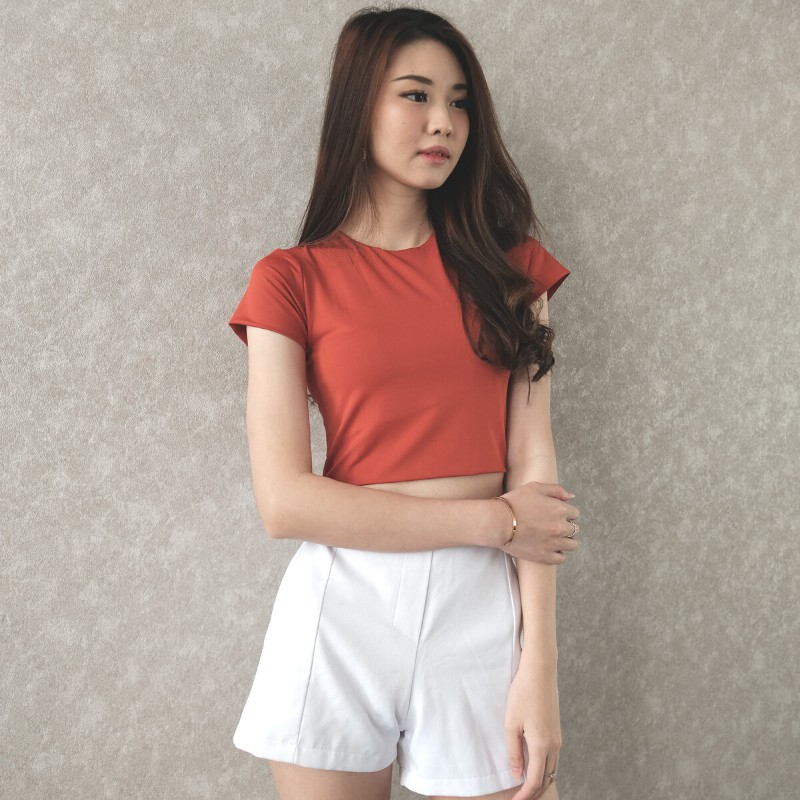 Ivy Crop Sleeve Top / Crop Top Wanita