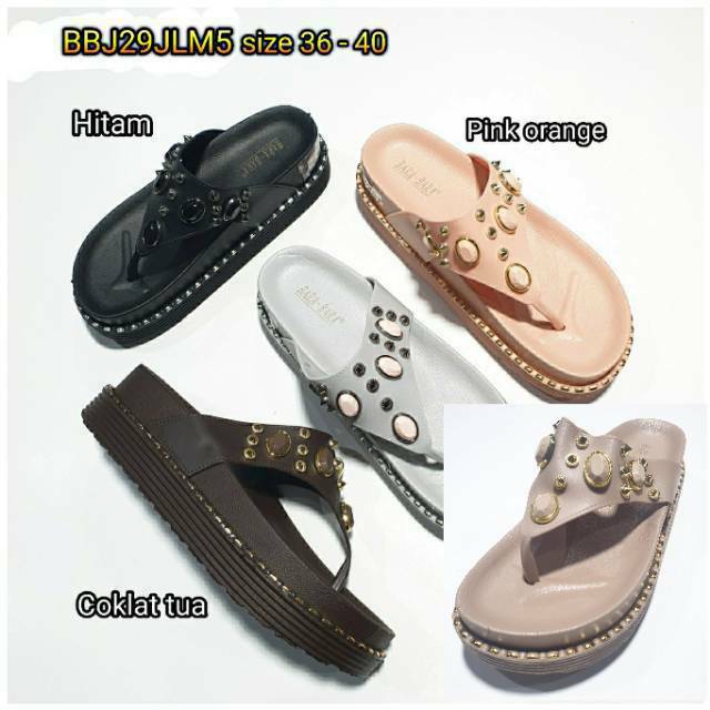 jelly sandal wanita bara bara sendal jepit karet import BBJ29JLM5