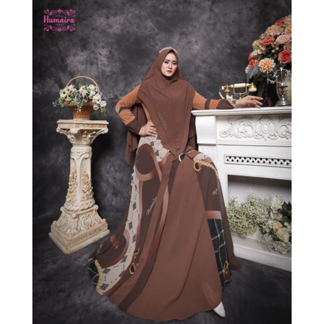 Sherina Series ORI by Humaira / Gamis Set Syar'i / Gamis Pesta Mewah / Dress Busui / Muslimah Branded Wear / Baju Syar'i Terbaru / Baju Polos Syari-3