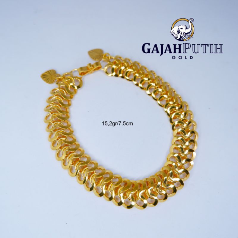 15,2gr Gelang Model Krepyak Kelabang Emas Asli KodeO215275