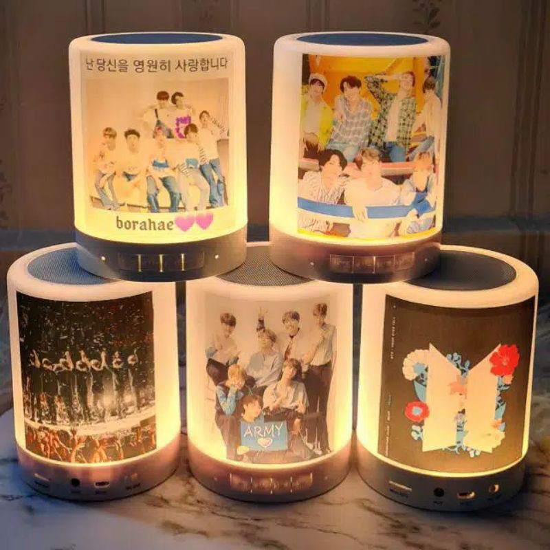 Speaker Custom Free 2 sisi + Lampu Tidur BTS (TIDAK WATERPROOF)