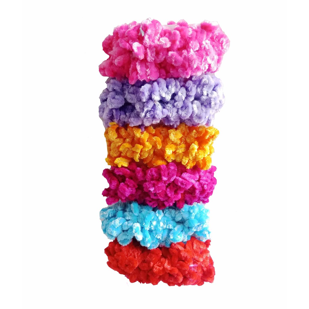 Isi 6 pcs Ikat Rambut Cepol Scrunchie Warna Soft