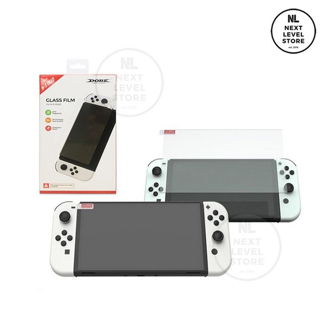 DOBE Nintendo Switch OLED Premium Tempered Glass Screen Guard TNS-1156 - MINIMAL 2 SET - BACA DESKRIPSI DULU YA