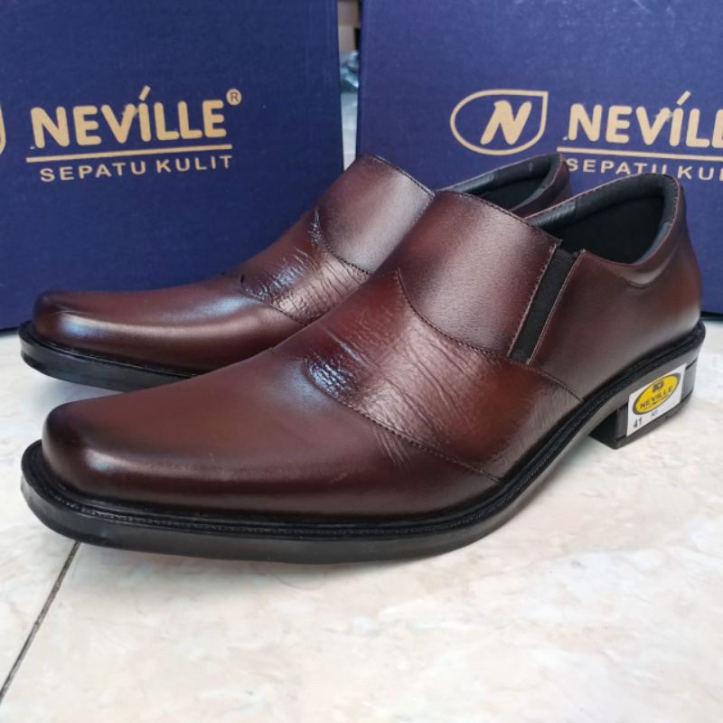 Neville Sepatu Pantofel Pria Bahan Kulit Asli Elegan Murah Formal Kantoran Kode NV8