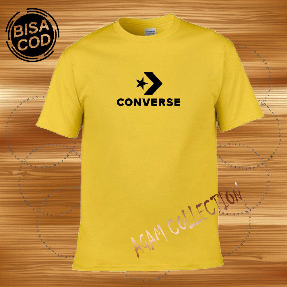 Agam Collection Baju Kaos Distro Converce 001  Text Hitam Lengan Pendek  Premium Quality