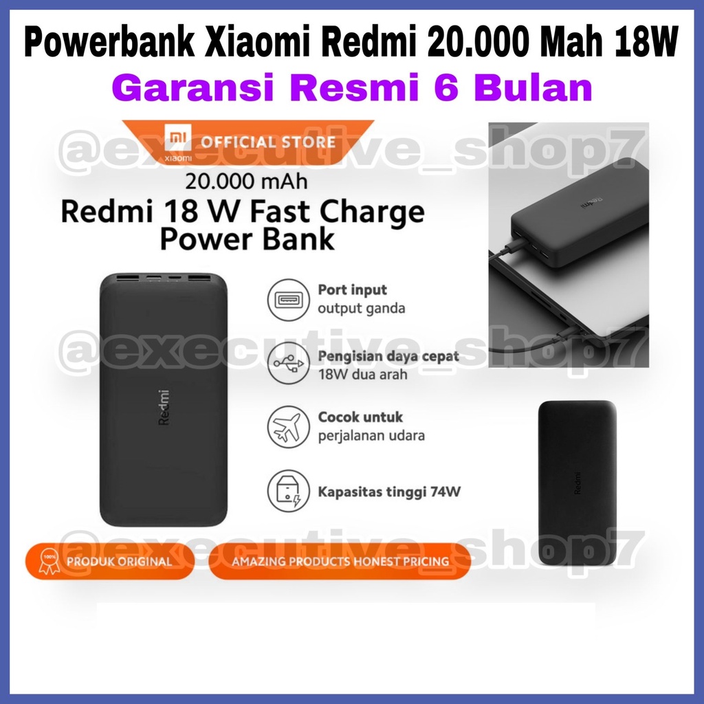 Powerbank 20.000 Mah 18W Garansi Resmi 6 Bulan