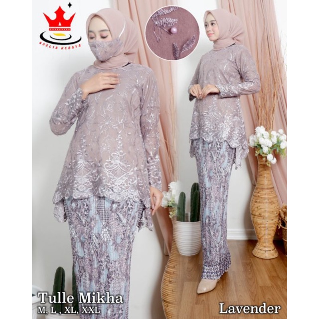 ADE> SET KEBAYA MIKHA - BAJU KEBAYA MODERN - KEBAYA AKAD CANTIK - OUTFIT BAJU PESTA -KEBAYA WISUDA-Taro