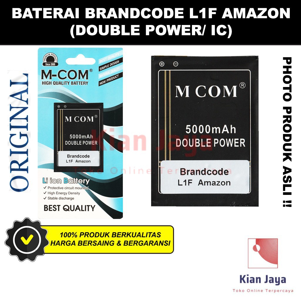 MCOM Baterai Hp Brandcode L1F Amazon Original Double Power Batre Batrai Battery Ori