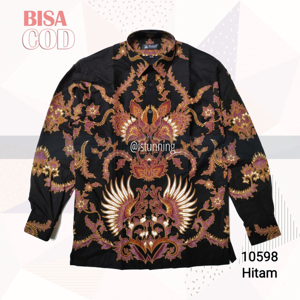 BATIK ALISAN MOTIF BARU 10598 HITAM SLIMFIT ORIGINAL