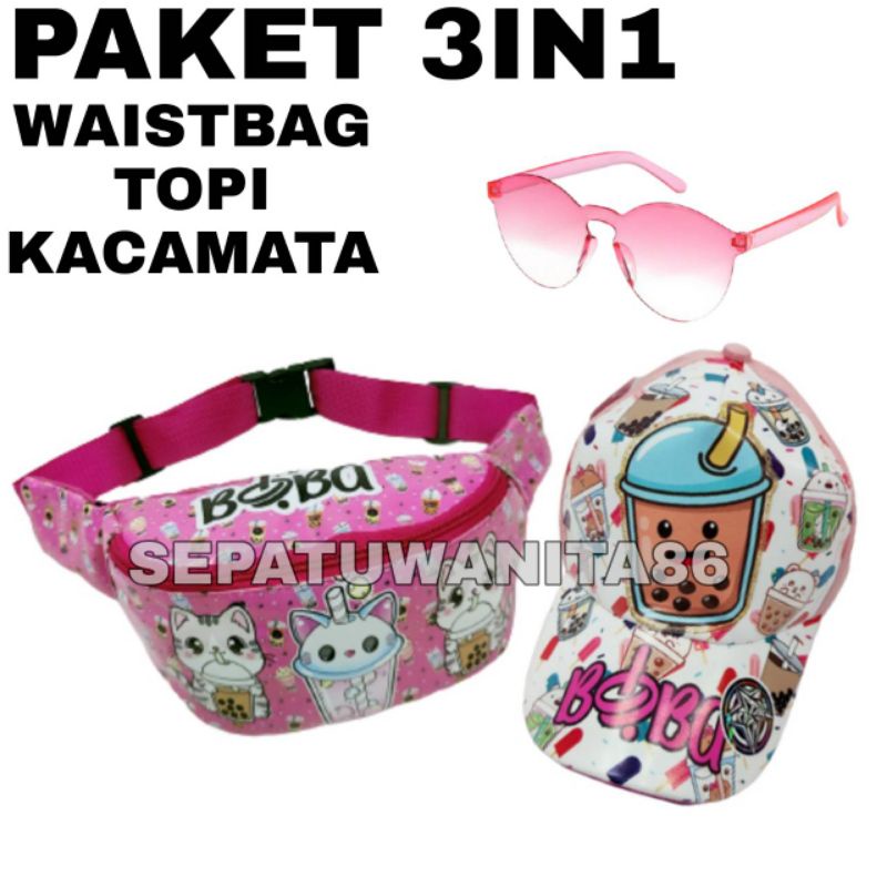 Waist bag anak perempuan,westbag anak cewe motif BOBA REALPICT