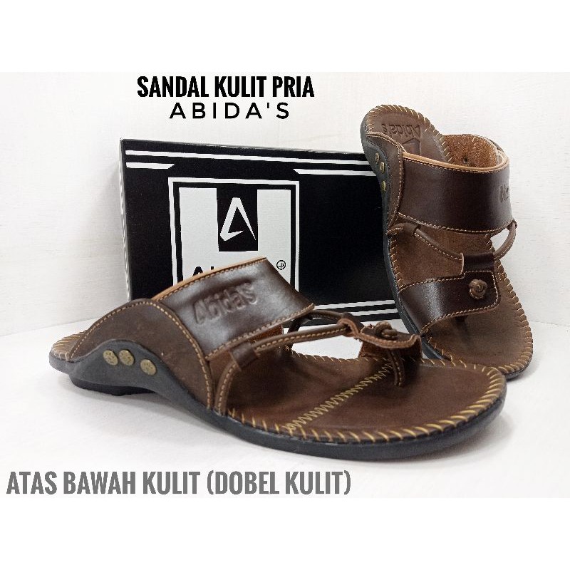 Sandal Pria Full Kulit ( Alas & Japit ) Kulit Asli 100% Sandal Santai Sandal Casu
