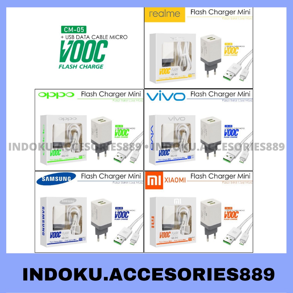 Charger Branded TC P-11 Vooc 4A CM05 2 USB P11 Merek Samsung / Oppo / Vivo / Xiaomi Mirco