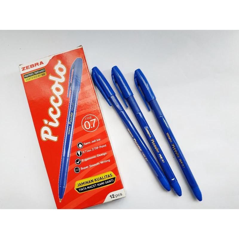 LP06 Pulpen Zebra Piccolo Hitam/Biru