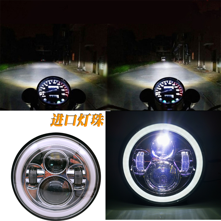 HARLEY DAVIDSON Lampu Depan Led Bulat 7 &quot;160W Untuk Jeep Wrangler Cj Jk Lj 97-18 Harley David Yamaha