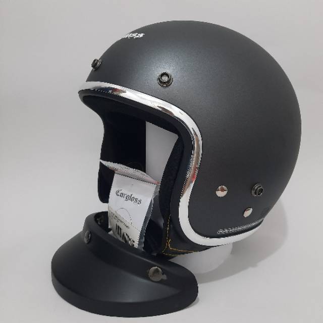 Helm Cargloss Retro Abu tua Doff List Chrome