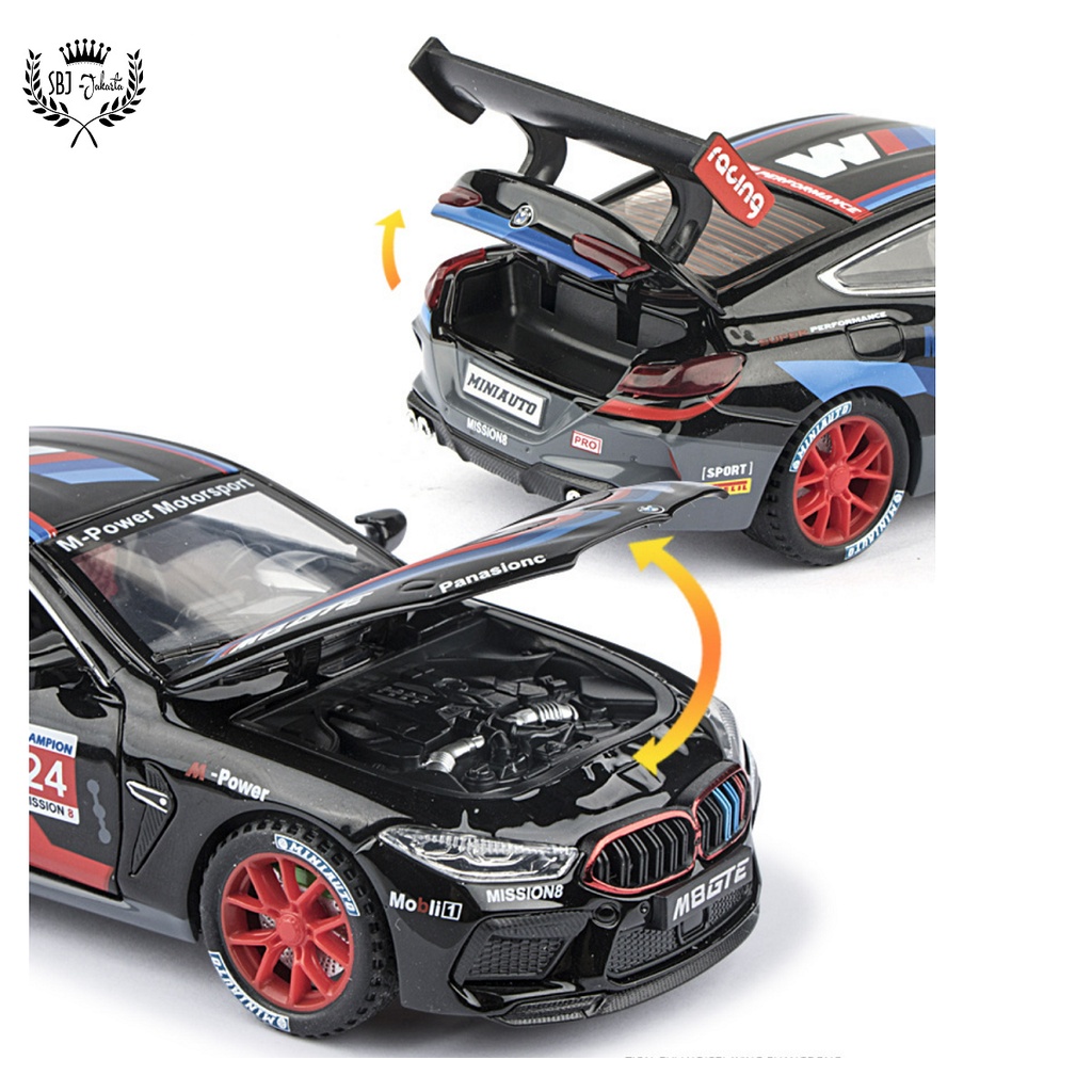 DIECAST MOBIL MINIAUTO BMW M8 GTE RACING METAL SERIES 1:32 DGN TATAKAN