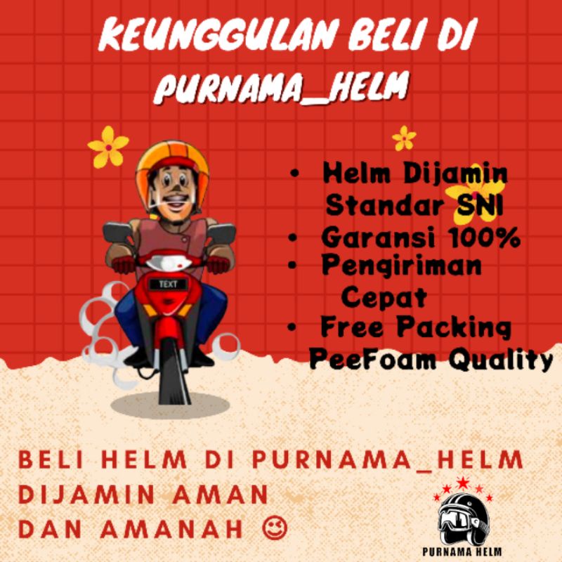 HELM BOGO CLASSIC GARIS TIGA HELM BOGO PRIA WANITA HELM BOGO DEWASA SNI MURAH POLOS KACA DATAR FLAT