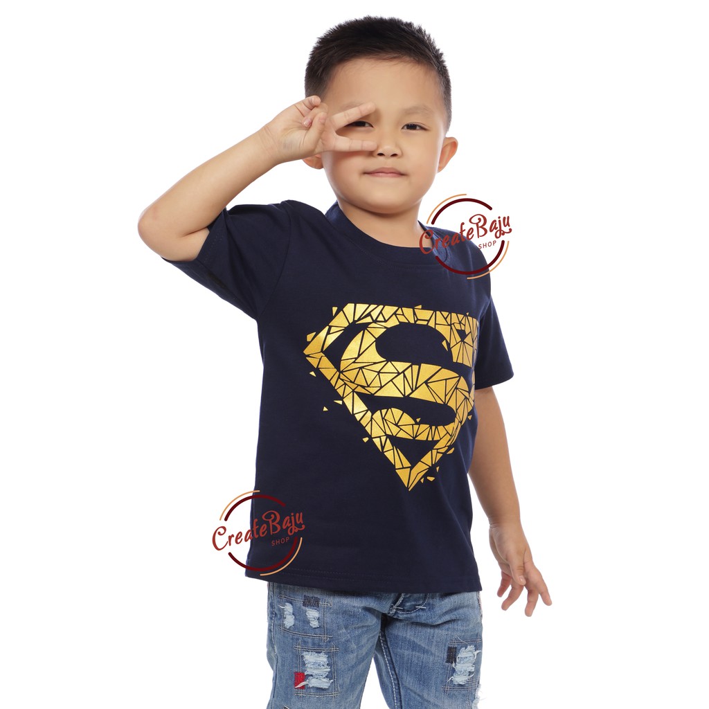 KAOS ANAK LAKI SUPERMAN FOIL 1-7 TAHUN BAJU ATASAN ANAK LAKI FASHION TERMURAH BAHAN KATUN